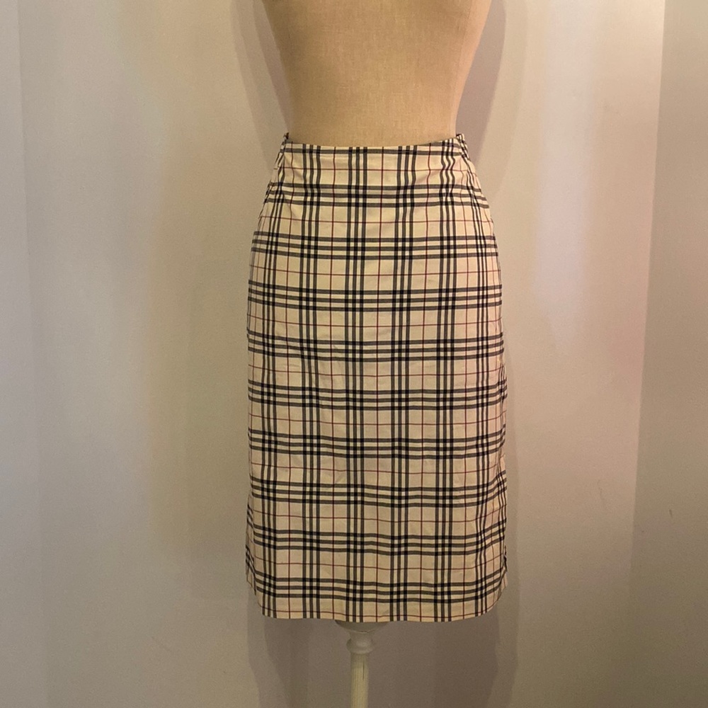 Burberry Plaid Knee Skirt